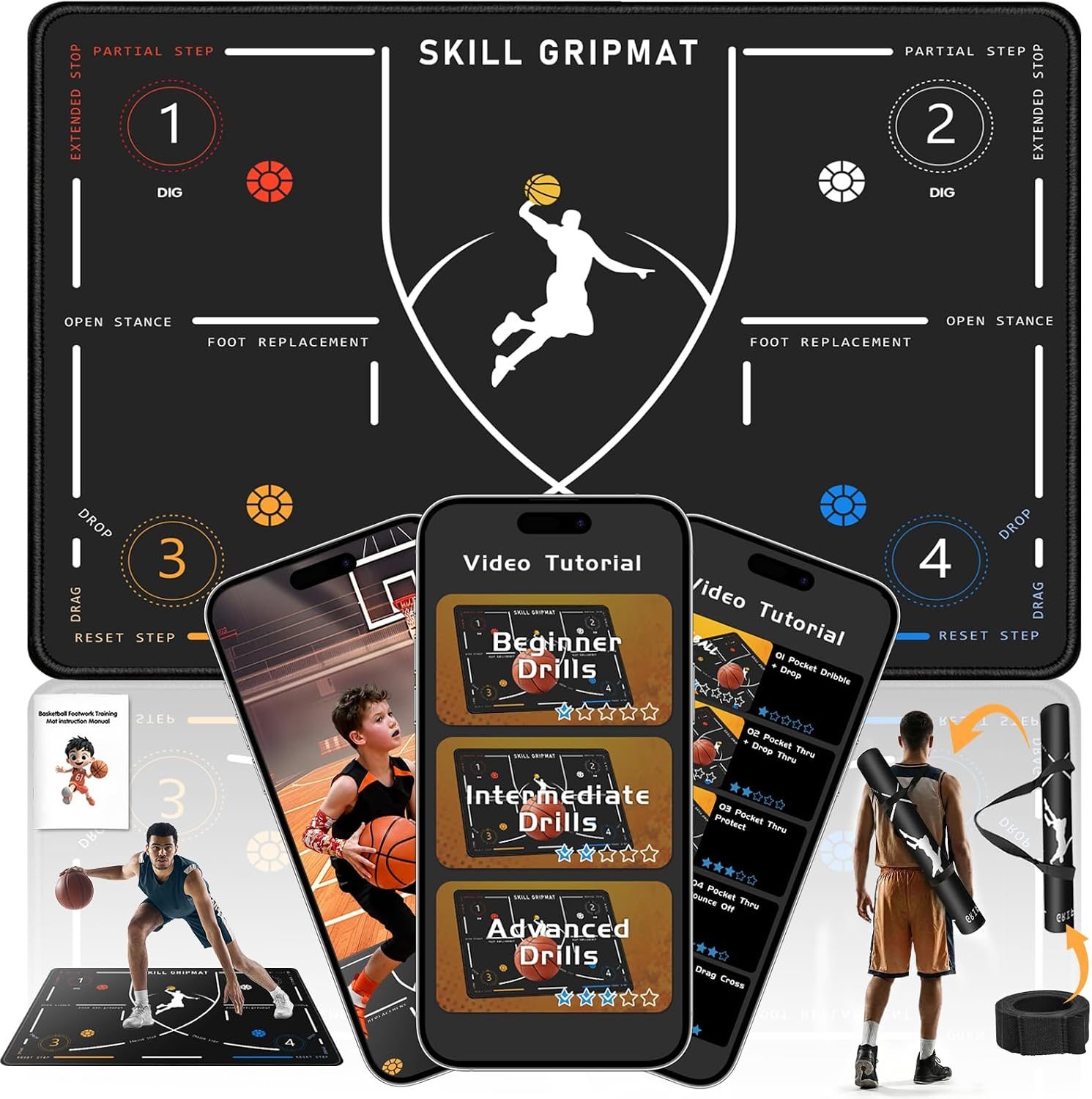 2F22E Basketball Footwork Training Mat
